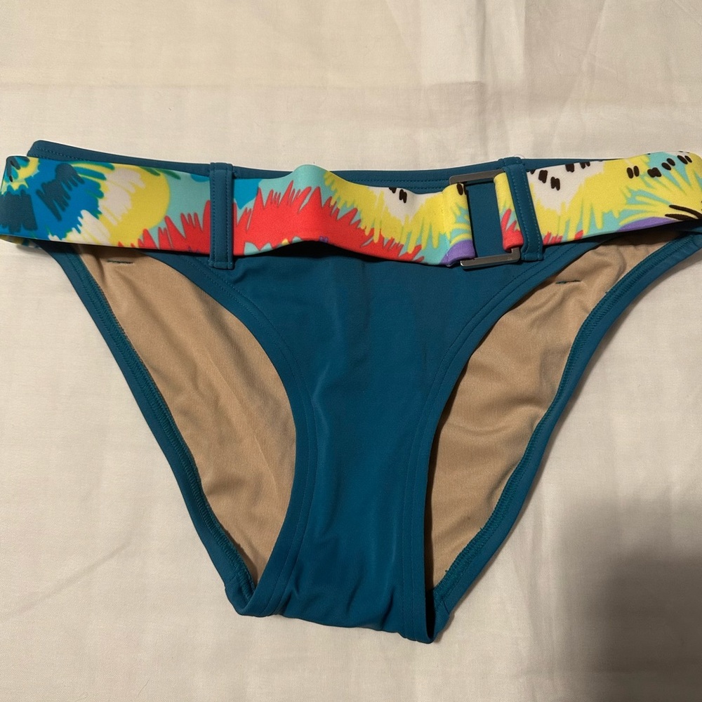 Victoria’s Secret Belted Bikini Bottom in teal women’s XS NWT